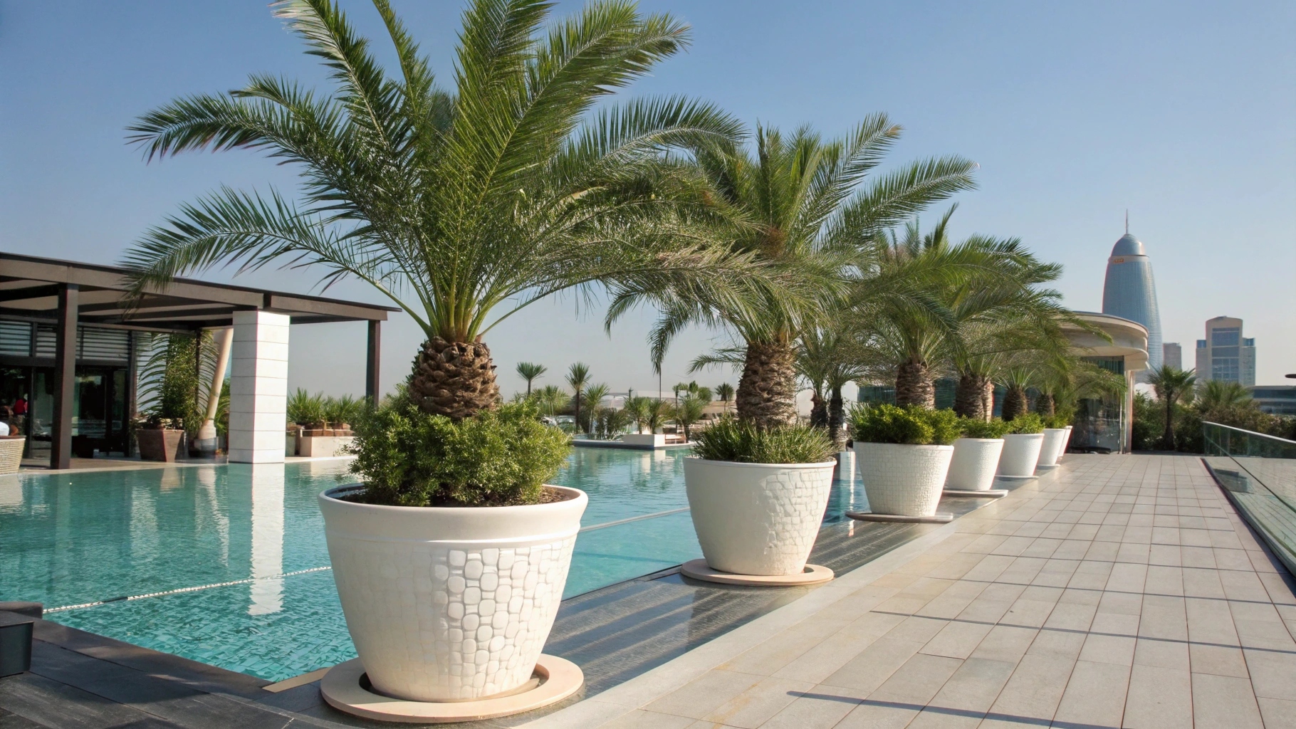 realistic big artificial areca palm trees