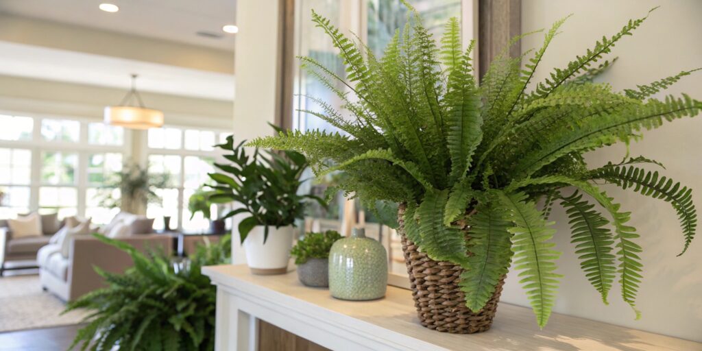 Realistic fern plant indoor