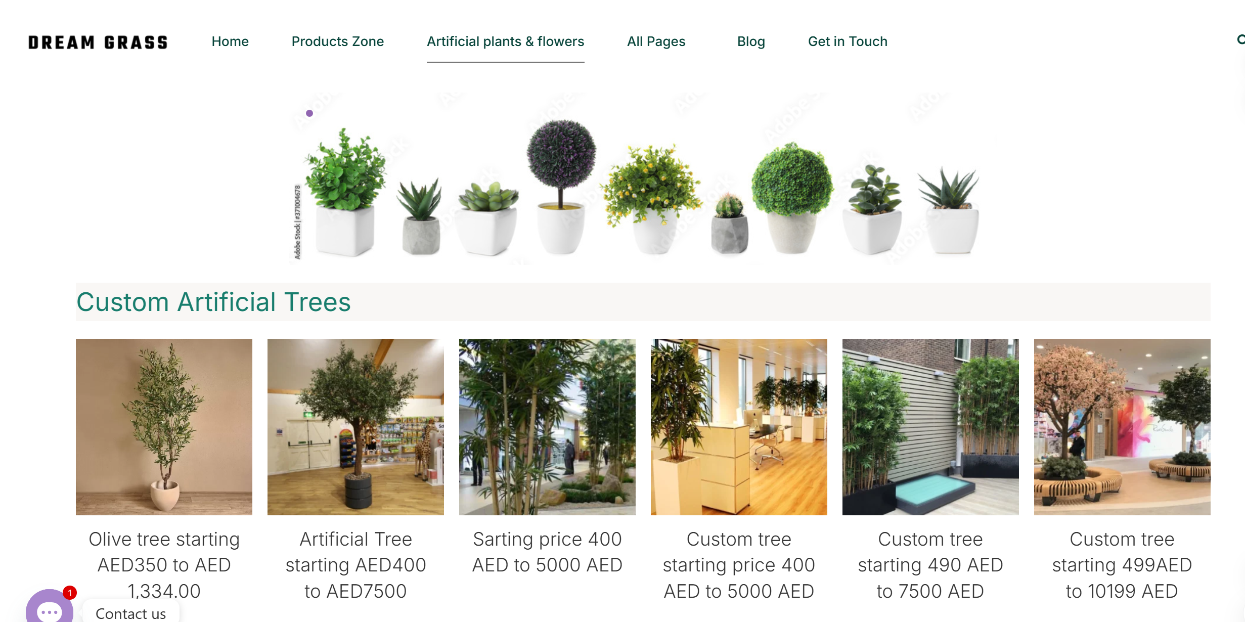 Top Company for Large Artificial Plants in the UAE- DREAM GRASS