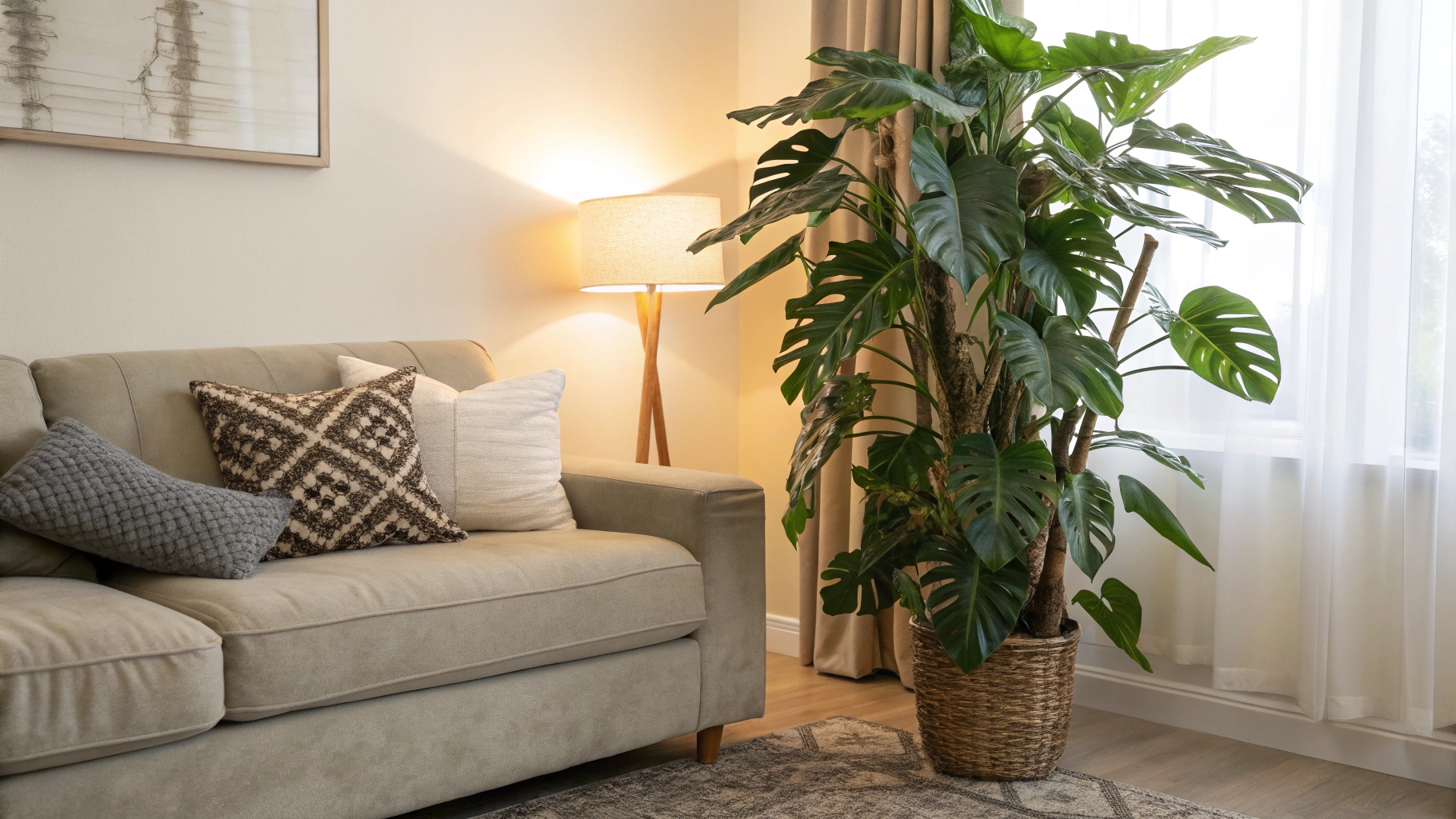Living Room Artificial Trees and Greenery