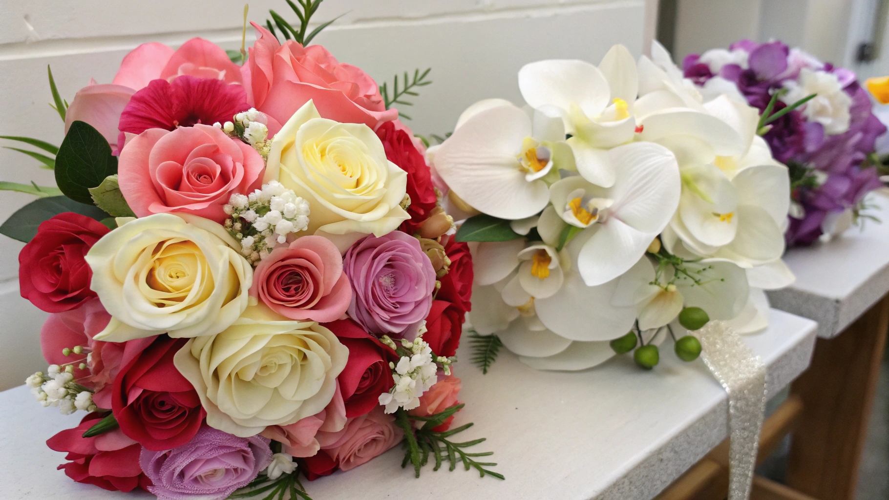 artificial wedding flowers, Artificial roses, peonies