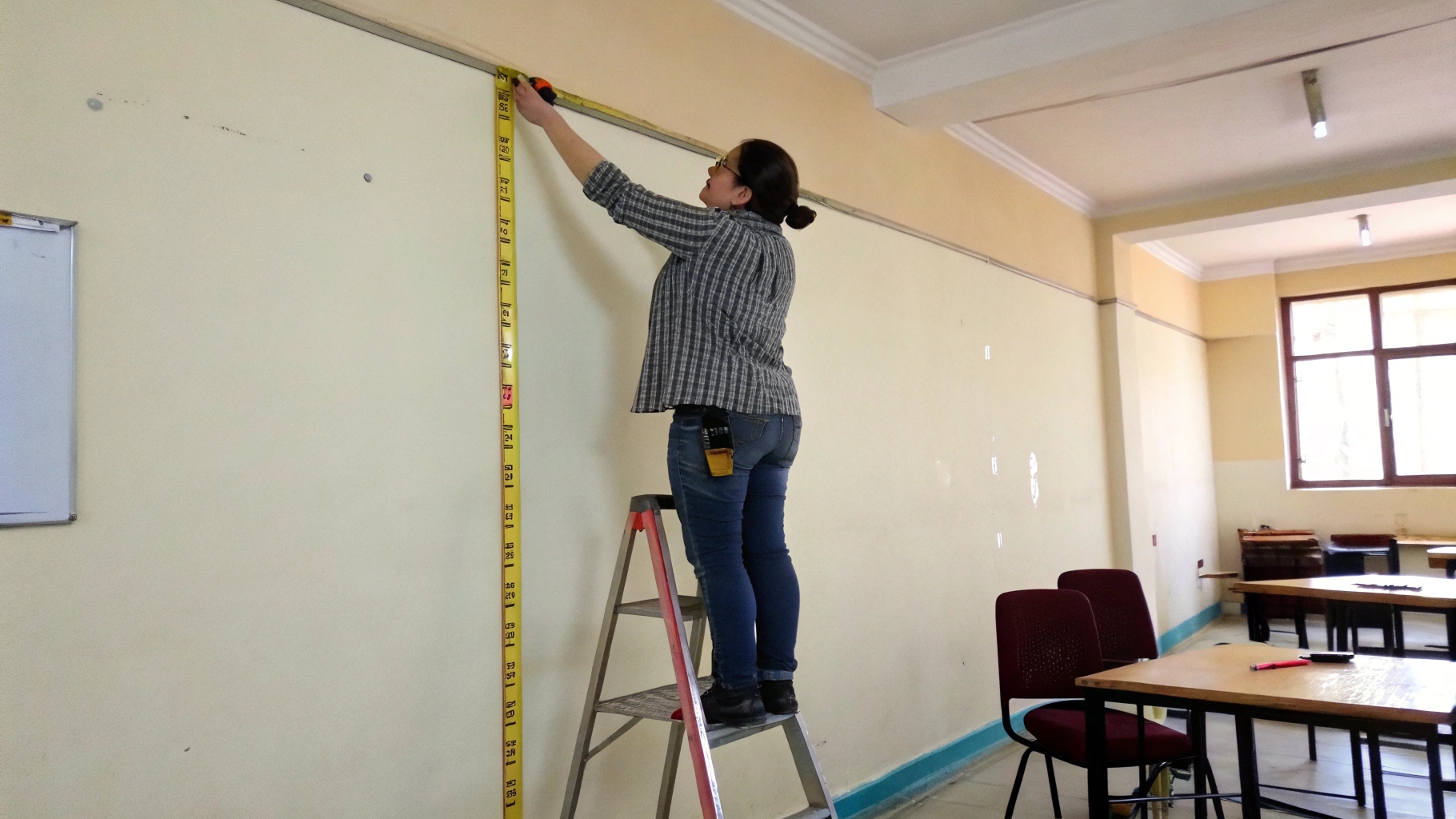 preparation to install a fake green wall