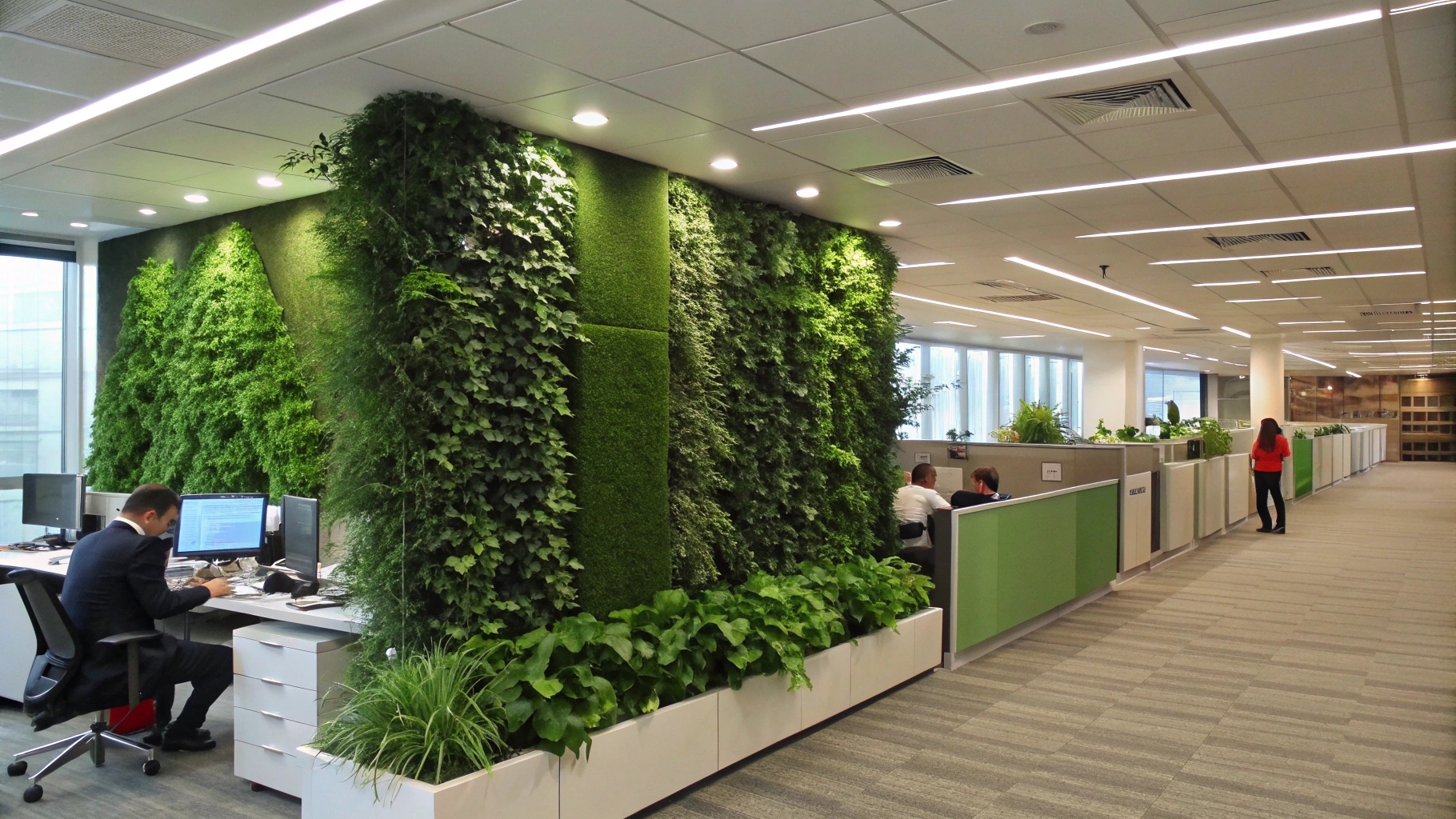 officel with Artificial green Wall Indoor