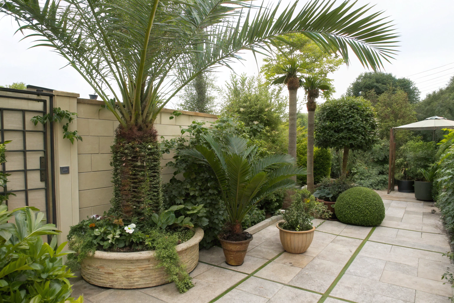 Outdoor big palm tree decoration