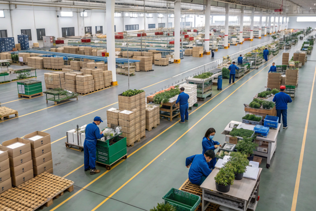big fake plants factory