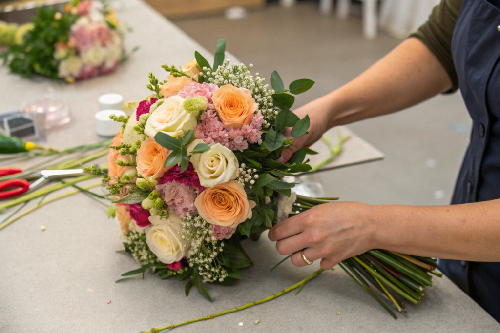 steps to make a beautiful Bridal Bouquet