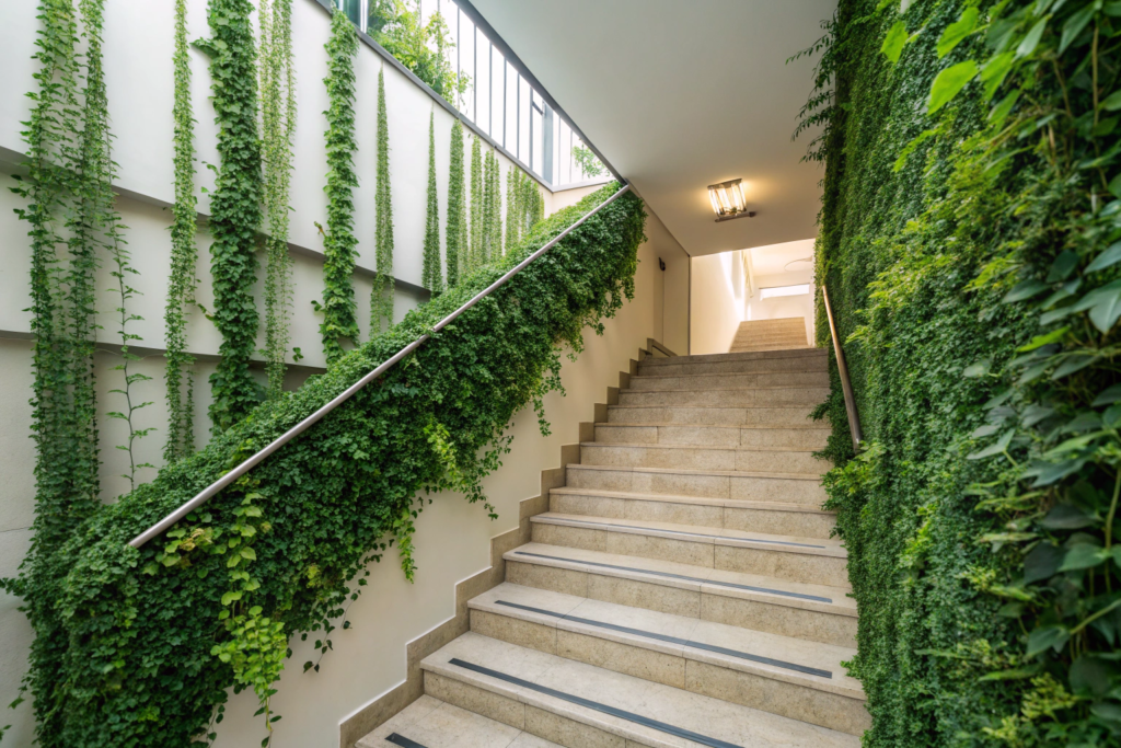 Greenery wall Designs for the Staircase