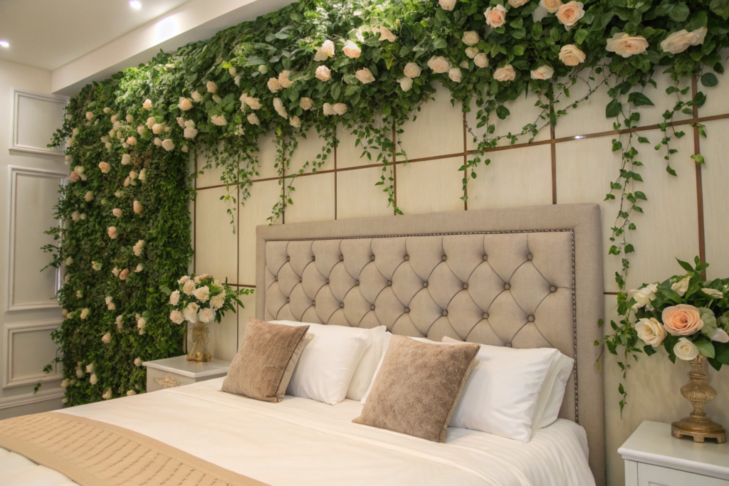 Headboard Green Wall for bedroom