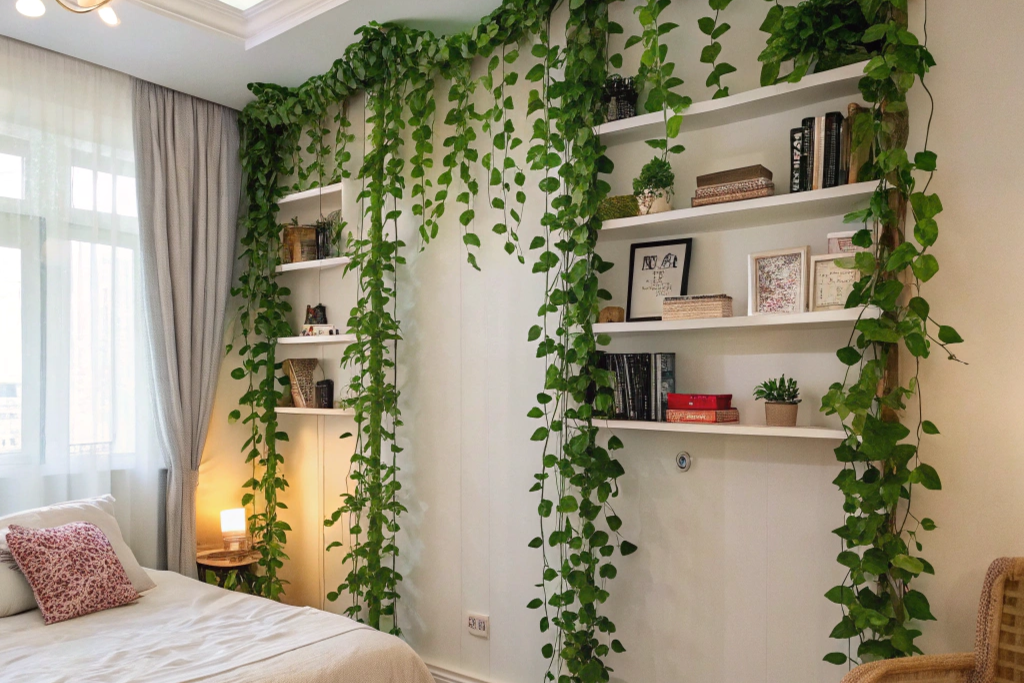 artificial greenery strips for bedroom