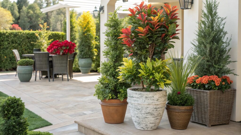 Outdoor artificial plants not fade under sun