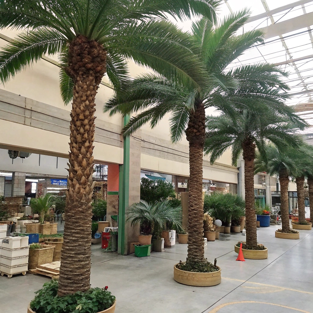 Silk palm tree plants