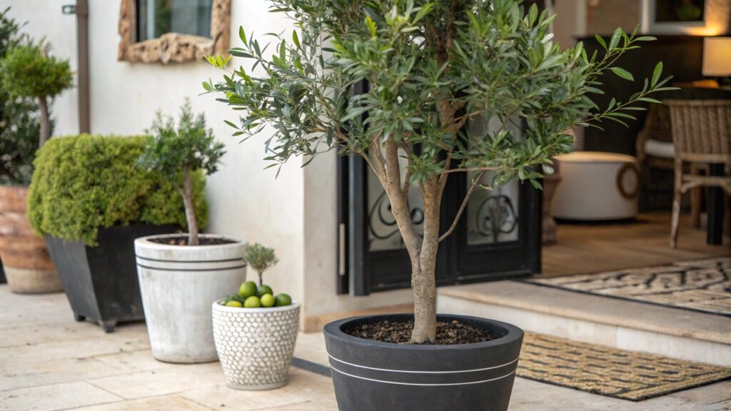 potted Fake Olive Tree