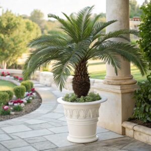 elegant-artificial-palm-tree-in-white-pot-outdoor