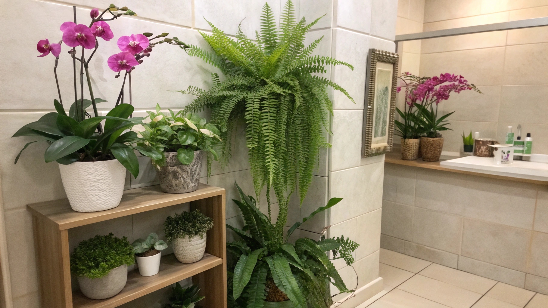 artificial plants are ideal for bathrooms