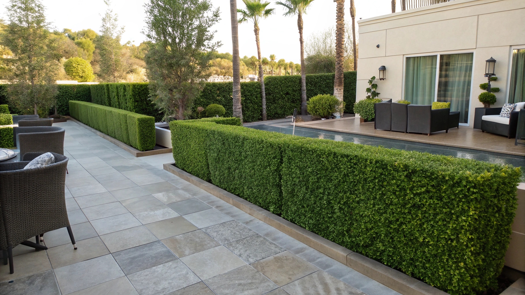 long lifespan Artificial hedges outdoors