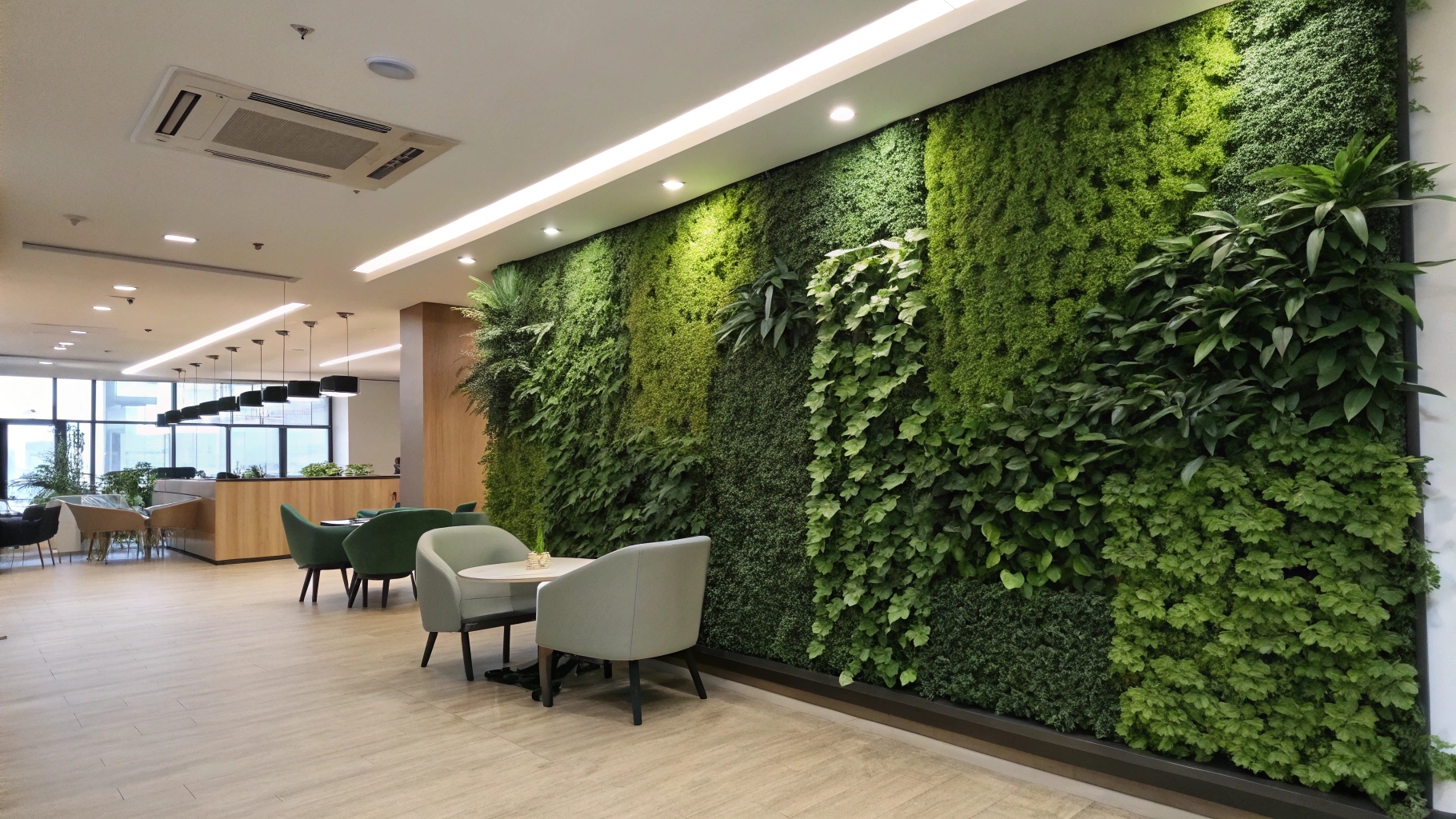 most realistic artificial green wall panel indoors