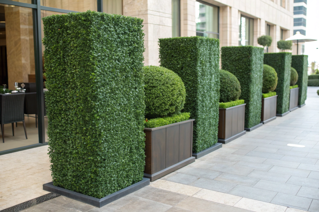 Artificial Boxwood Hedge Panels Custom Shapes for modern decoration