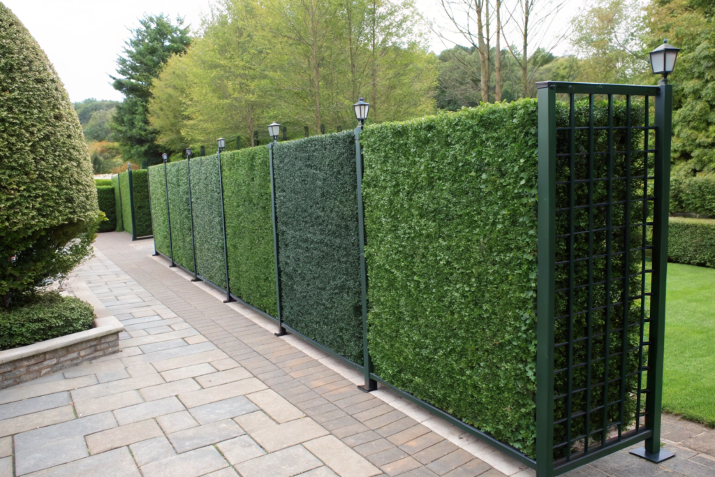 Artificial Boxwood Hedge Panels for Privacy and Screening