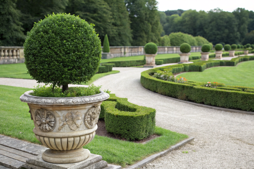 Artificial Boxwood in garden