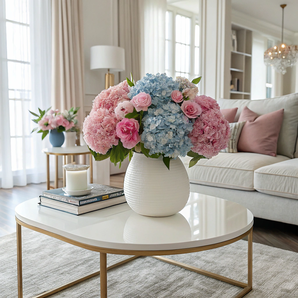 Artificial flower arrangement for living room Artificial flower arrangement for living room