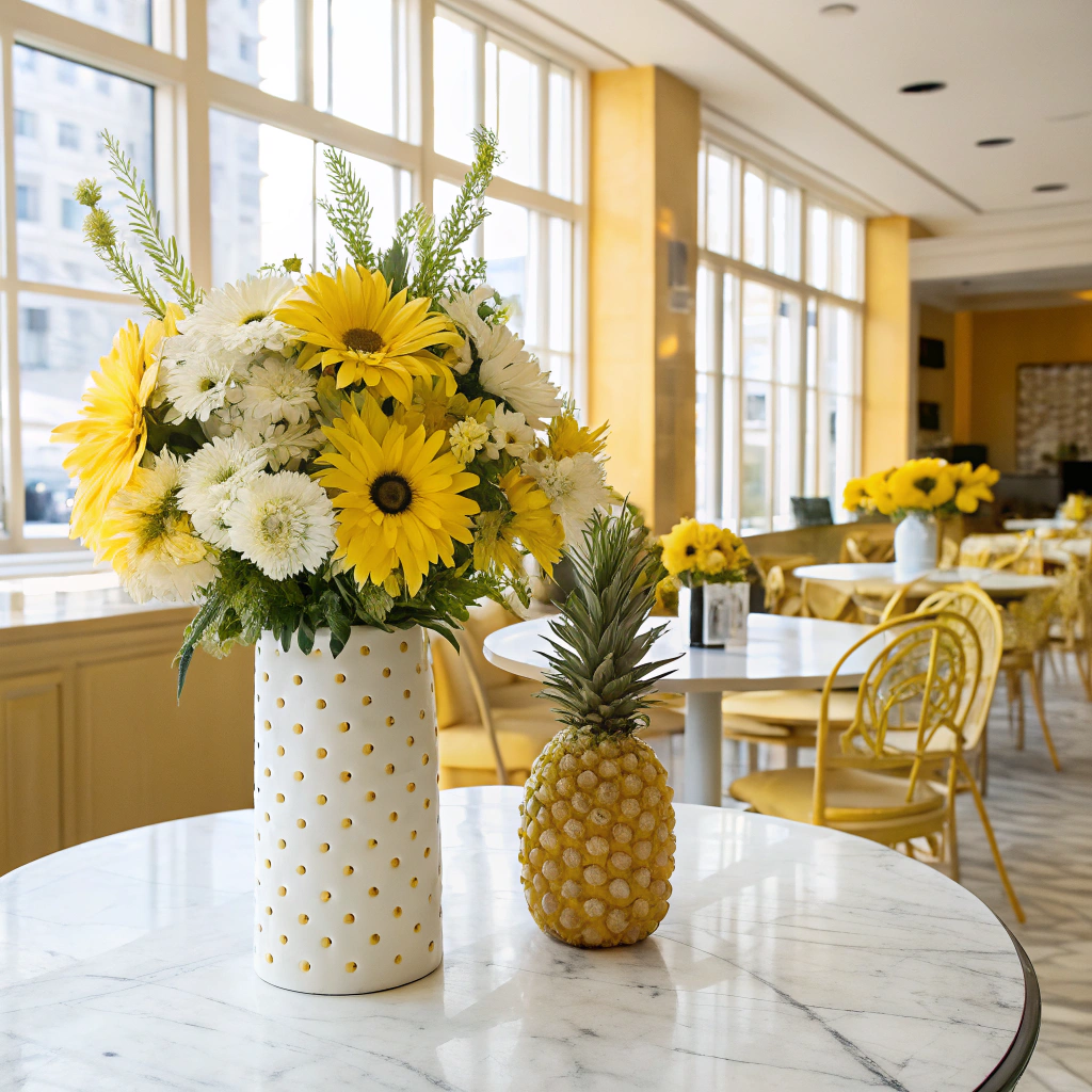 Artificial flower arrangement for restaurant Artificial flower arrangement for restaurant