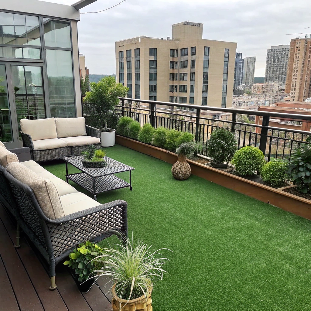 Green Balcony & Rooftop Oasis with Artificial turf