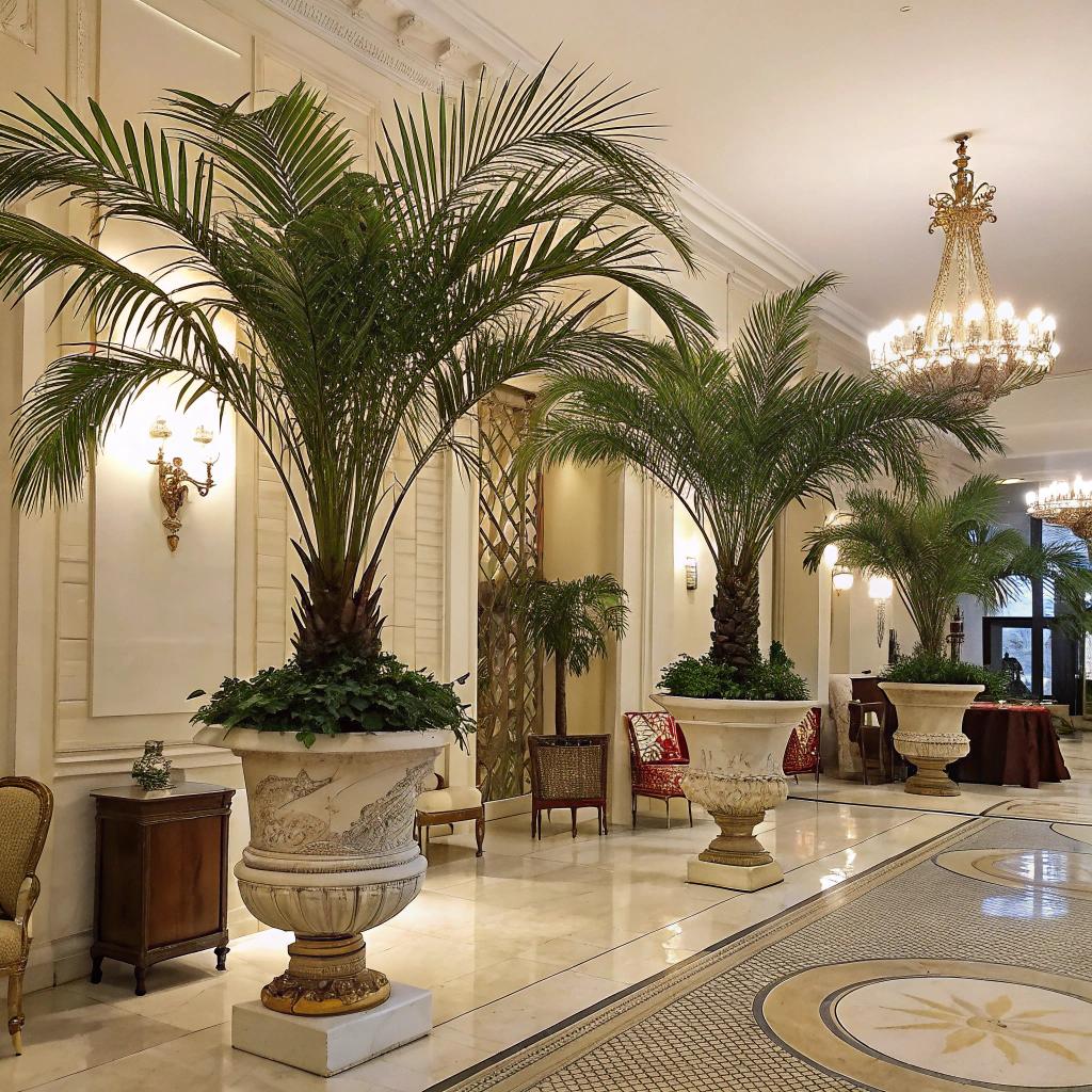 Palm trees Indoor for luxury hotel
