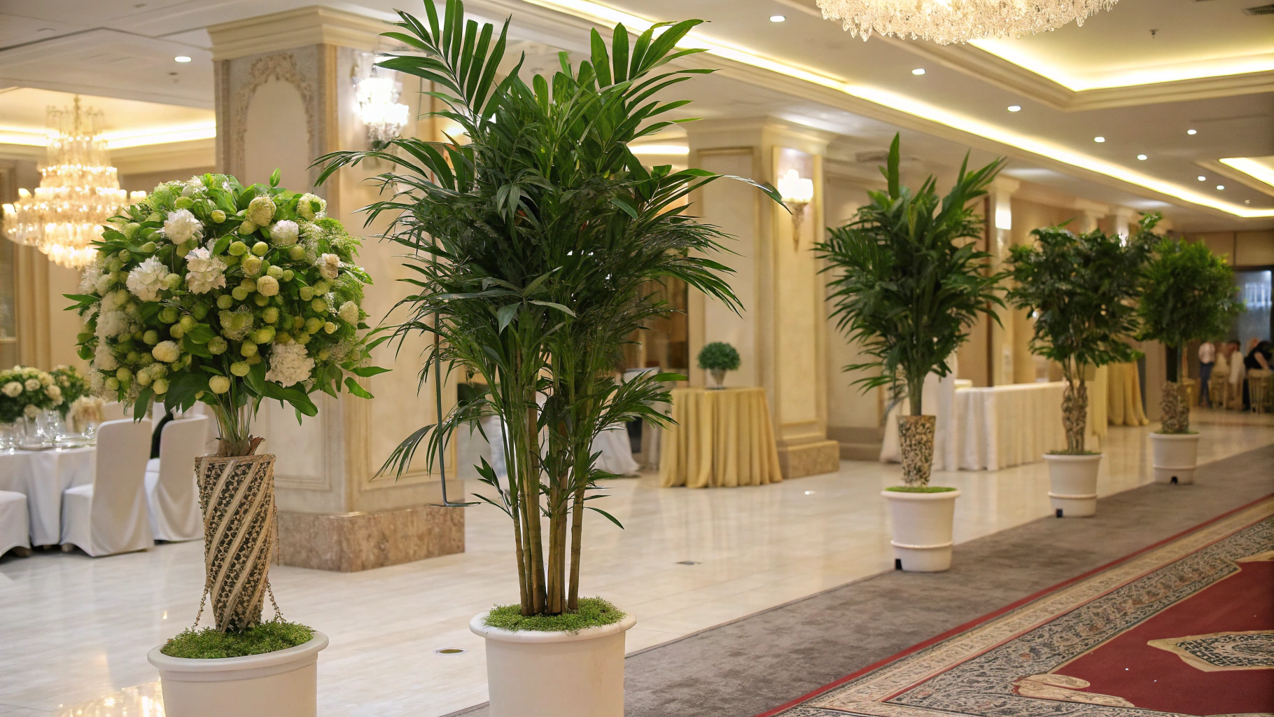 Silk luxury fake plants interiors