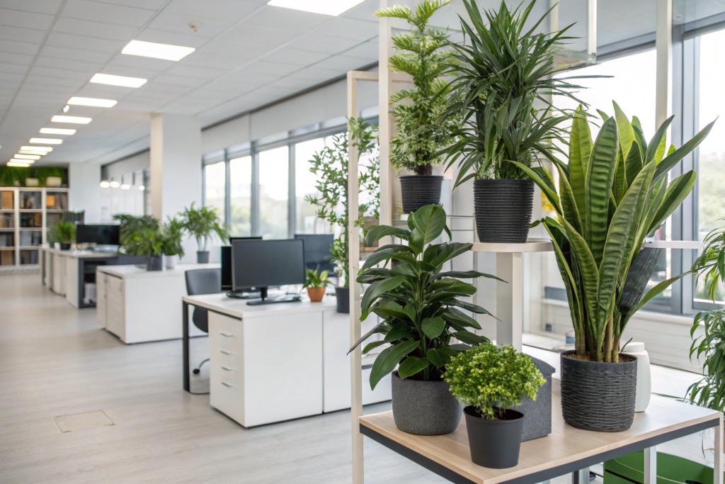 faux big plants in your office environment