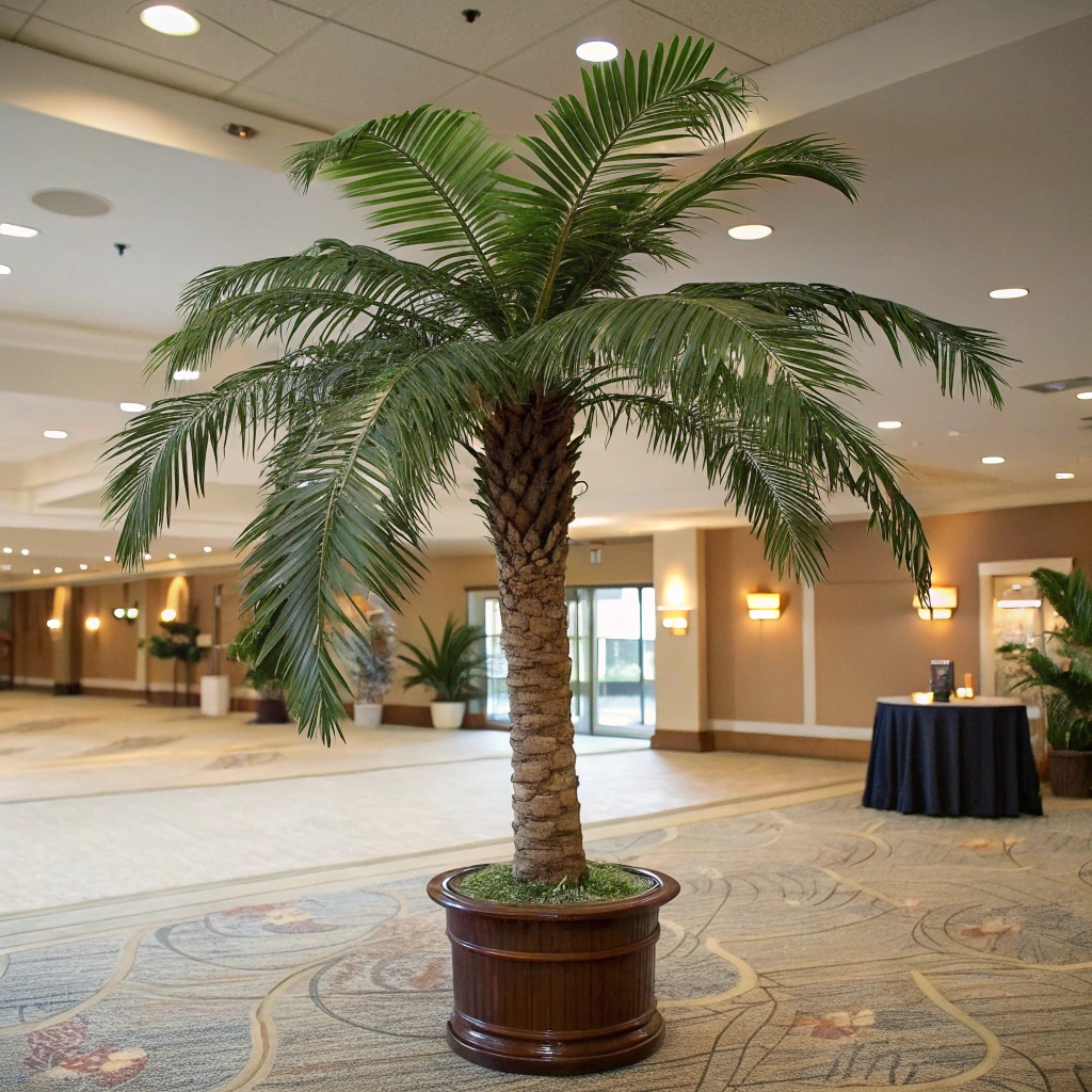 tropical indoor Artificial Palm tree in pot