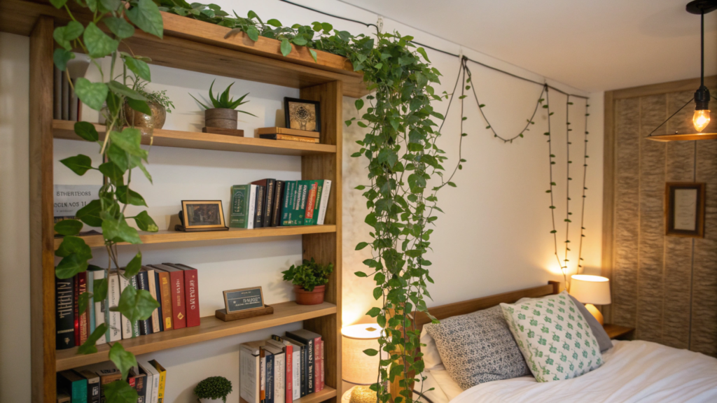 Artificial Trailing Plants for Bookshelf in bedroom