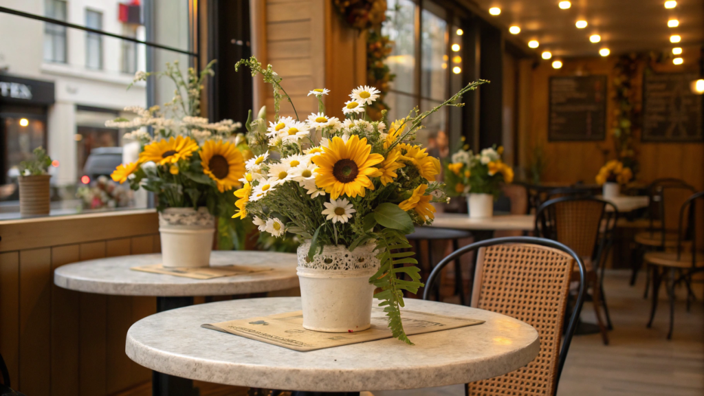 Café Artificial Flower table Decoration