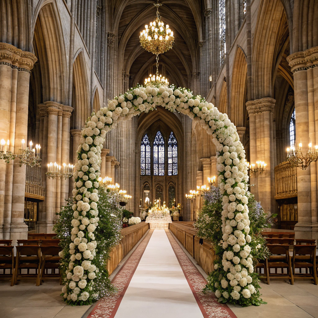 Cathedral Grand Ceremony with Flowers