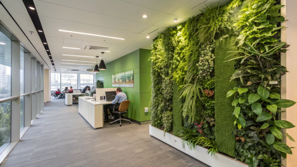 Fake Vertical Gardens in Office
