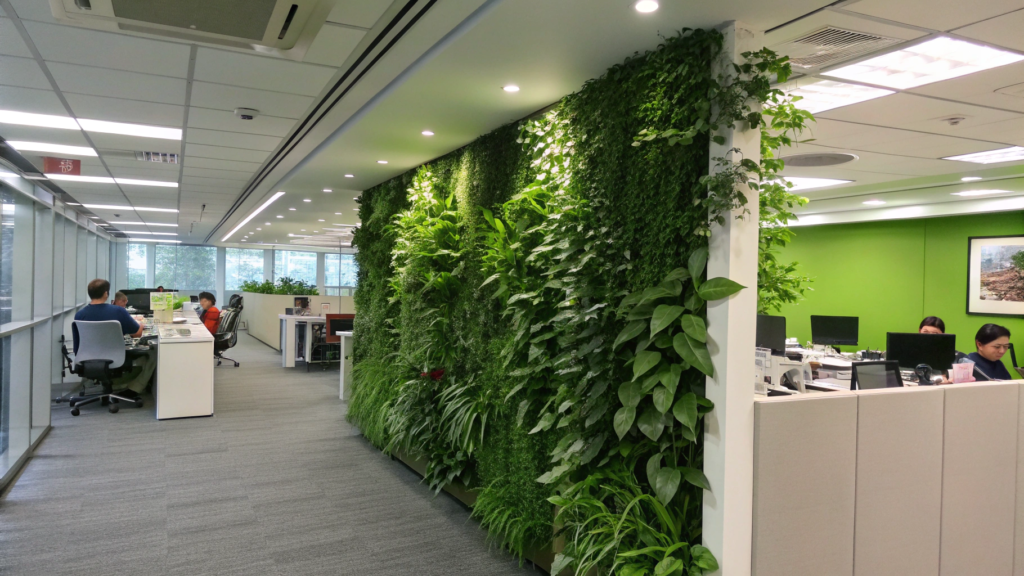Fake Vertical Gardens in Office