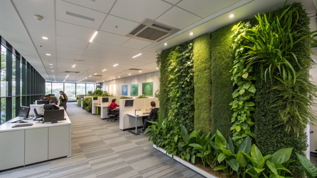 Faux Vertical Gardens in Office