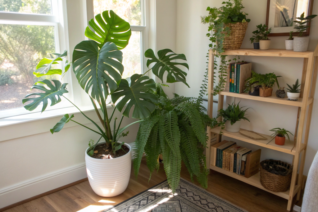 Mix fake Plants with Real Plants