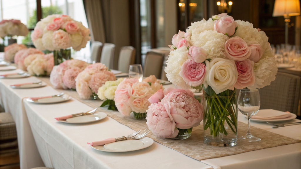 Peony Artificial Flower Displays for table decoration