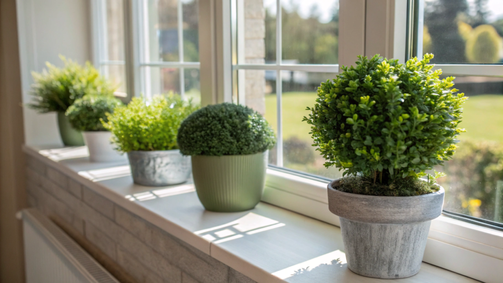 Windowsills artificial plants