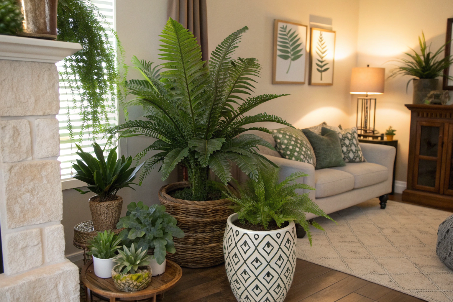 combine artificial plants with real plants
