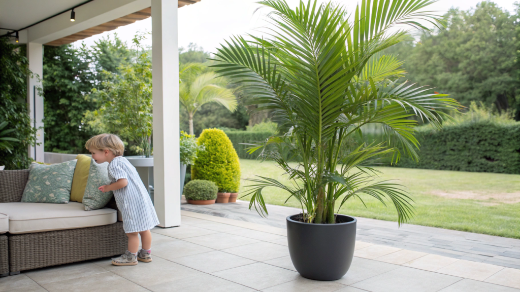 kid friendly fake Palm Plant for Outdoor Patio