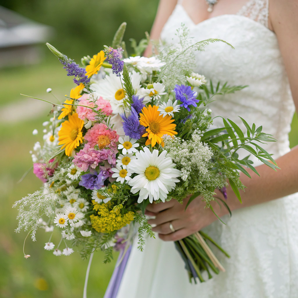 fake silk wildflower bouquet