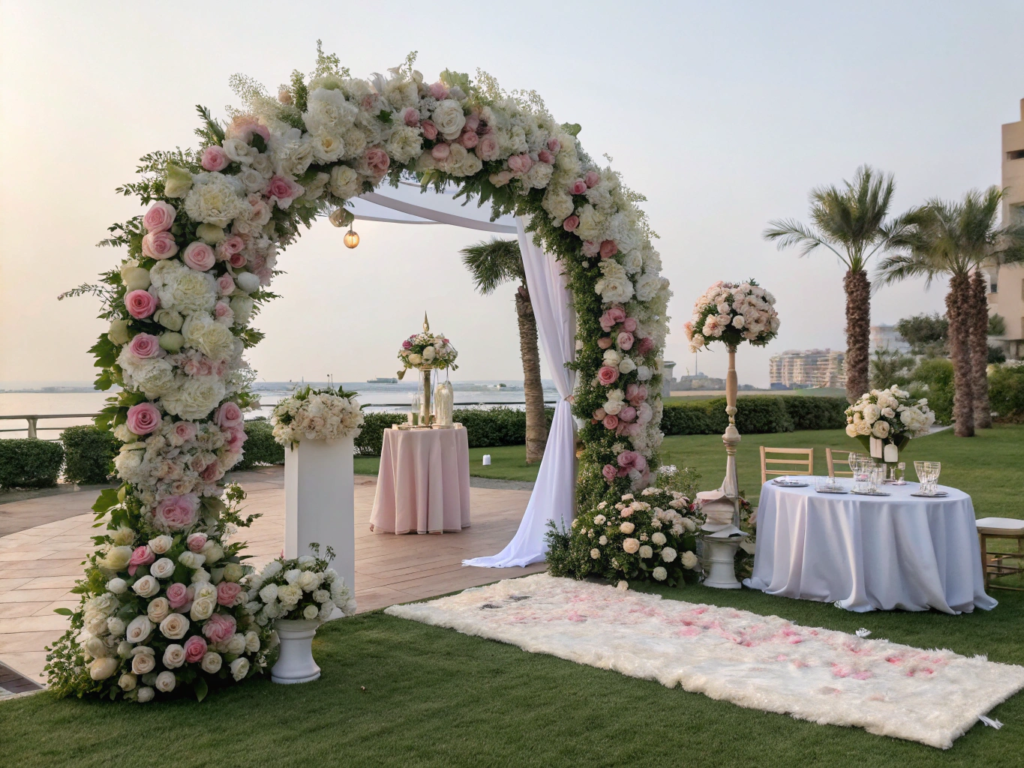 outdoor wedding-decorations-with-artificial-flowers
