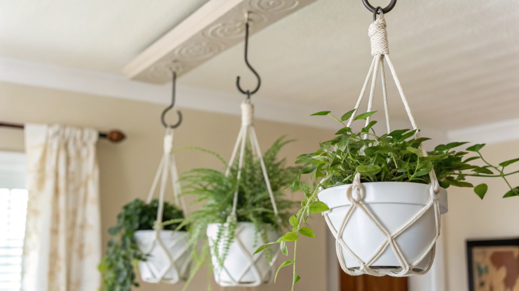 Adhesive Ceiling Hooks to Hang Artificial Plants