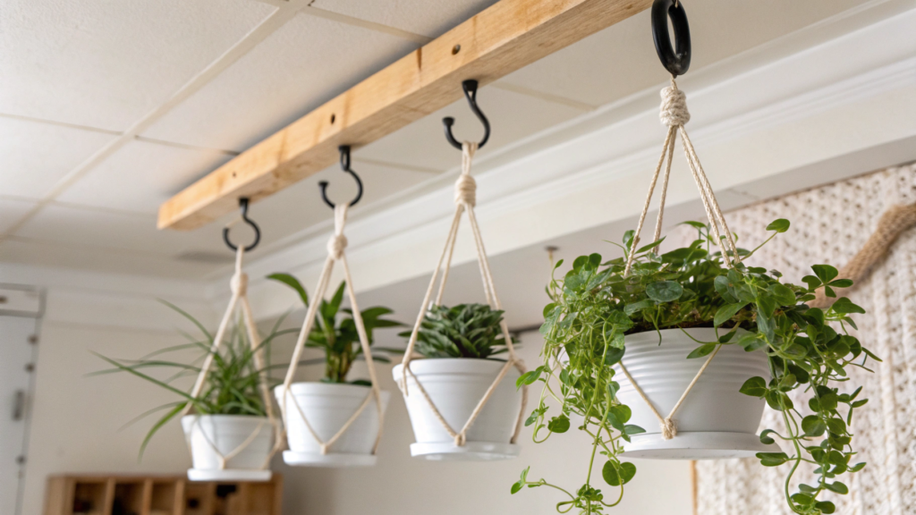 Adhesive Ceiling Hooks to Hang Fake Plants