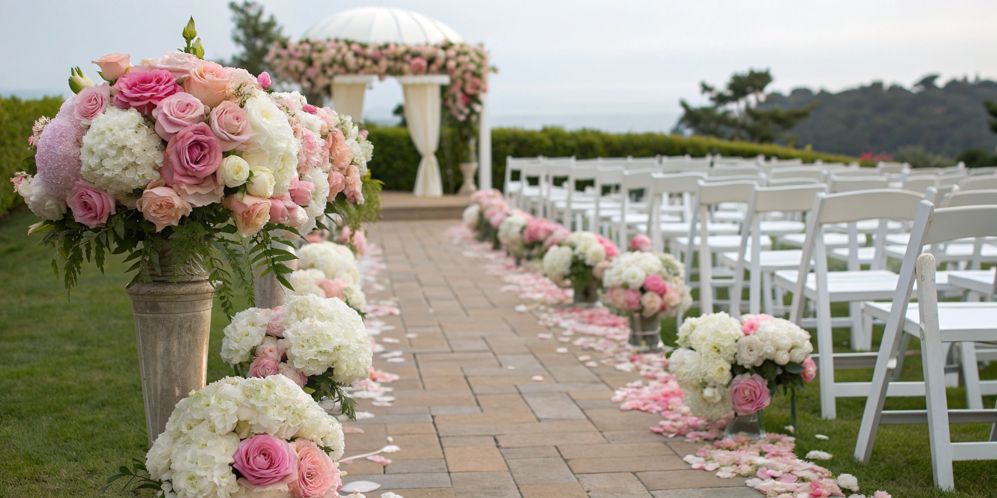 Artificial flowers arrangement for events