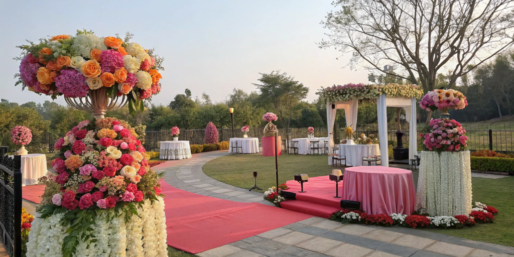 Outdoor Events & Seasonal Decorations With beautiful Artificial flowers Decoration