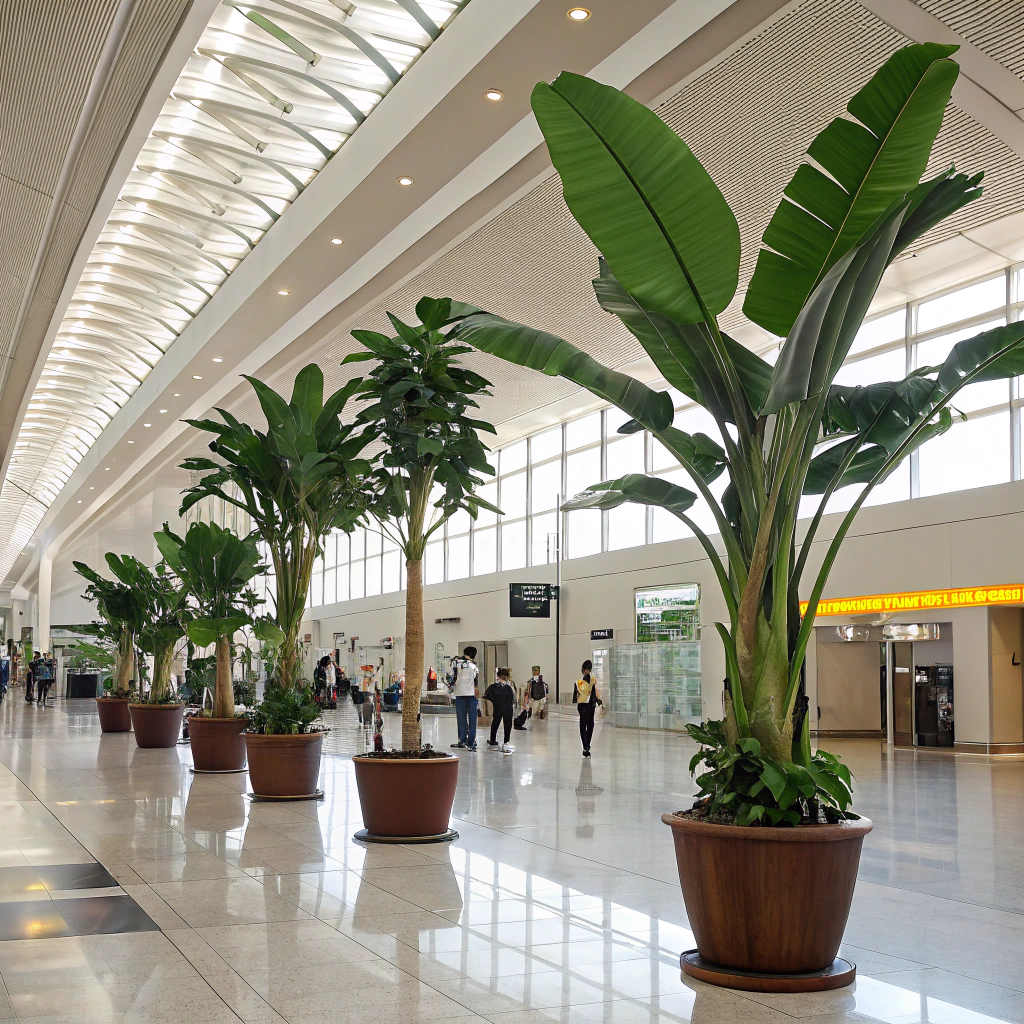 Public Spaces With fake potted plants