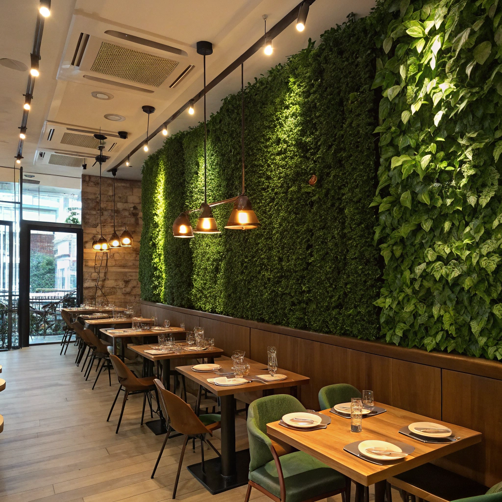 artificial green wall for a restaurant artificial green wall for a restaurant
