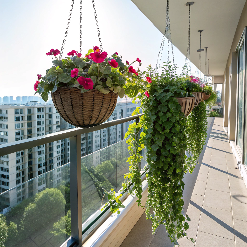 artificial hanging basket for Residential Balconies